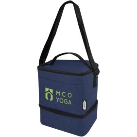 Tundra 9-can GRS RPET lunch cooler bag 9L – Heather navy with logo