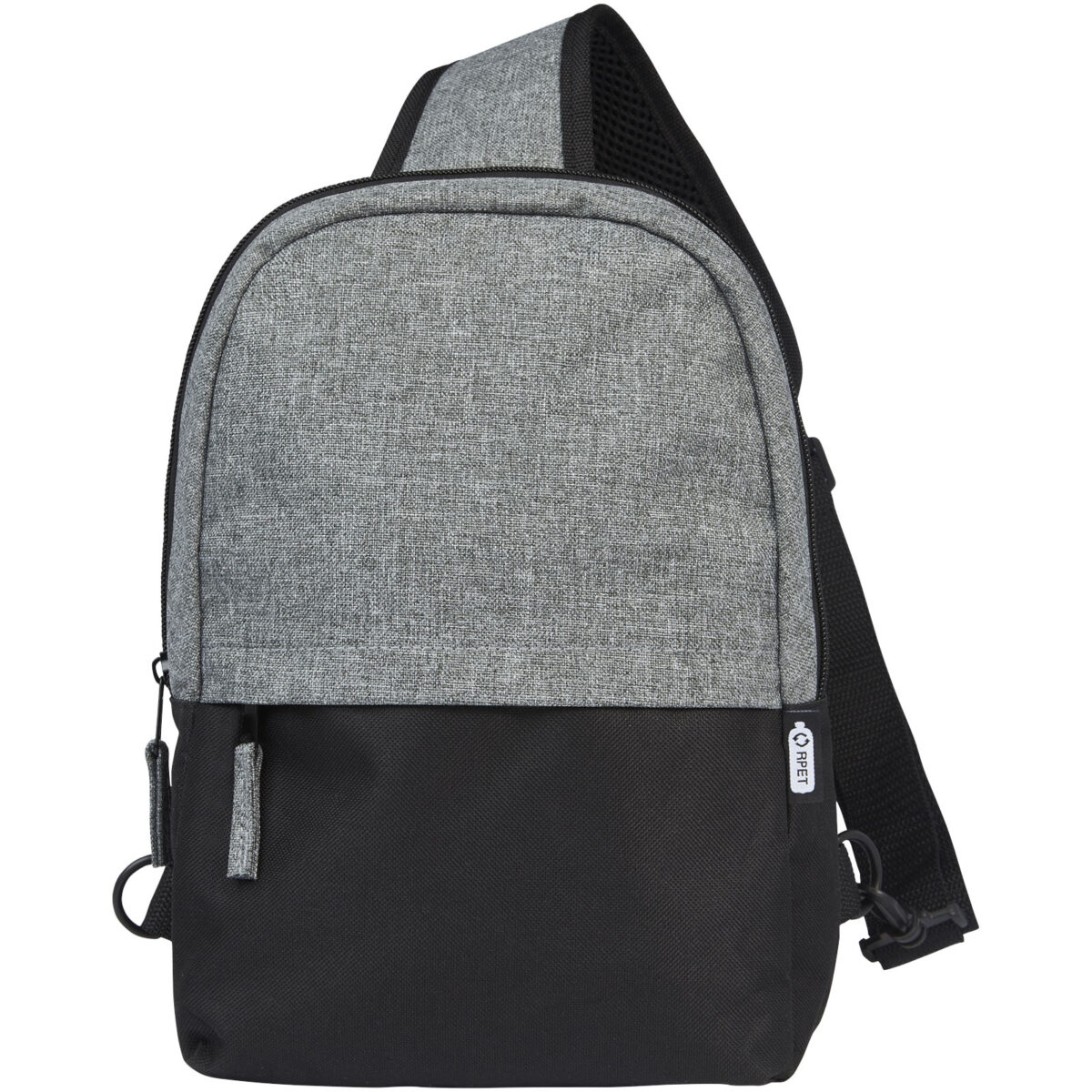 Reclaim GRS recycled two-tone sling 3.5L – Solid black front view