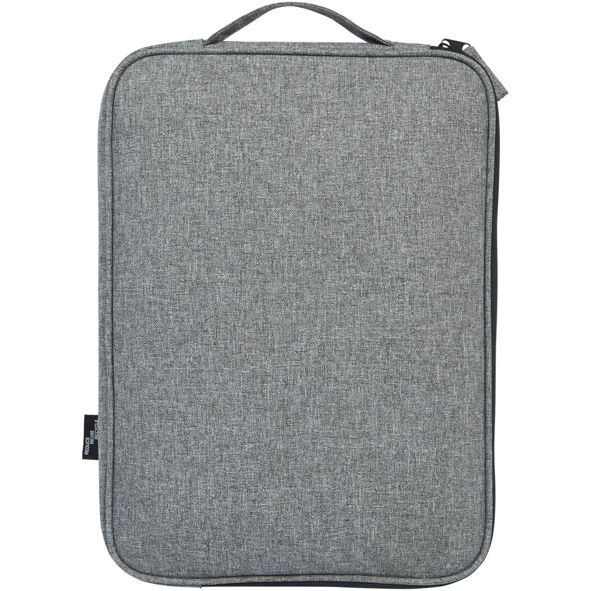 Reclaim 14" GRS recycled two-tone laptop sleeve 2.5L – Solid black back view