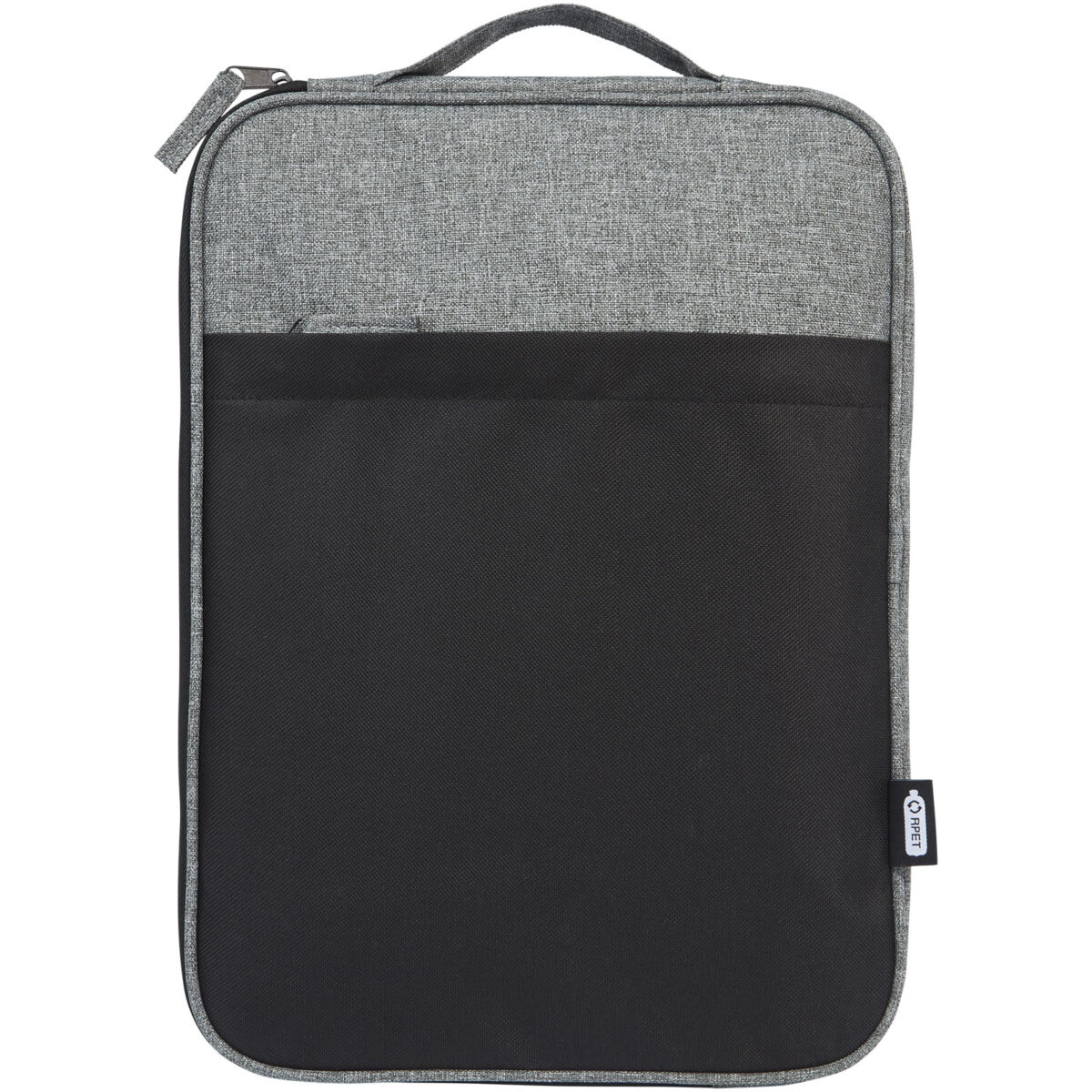 Reclaim 14" GRS recycled two-tone laptop sleeve 2.5L – Solid black front view