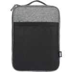 Reclaim 14" GRS recycled two-tone laptop sleeve 2.5L – Solid black front view