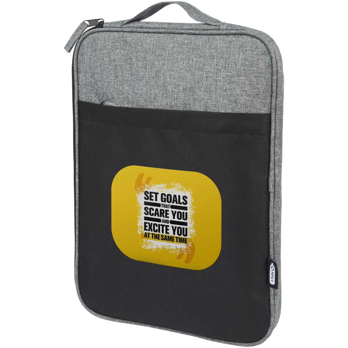 Reclaim 14" GRS recycled two-tone laptop sleeve 2.5L – Solid black with logo