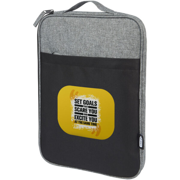 Reclaim 14" GRS recycled two-tone laptop sleeve 2.5L – Solid black with logo