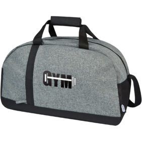 Reclaim GRS recycled two-tone sport duffel bag 21L – Solid black with logo