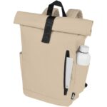 Byron 15.6" GRS RPET roll-top backpack 18L – Oatmeal extra view