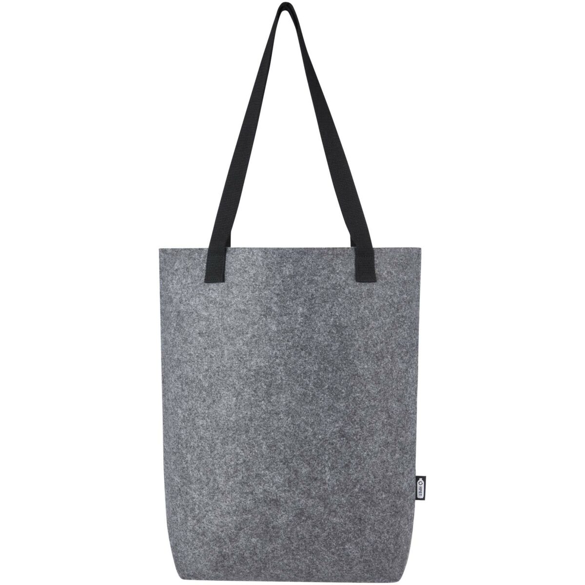 Felta GRS recycled felt tote bag with wide bottom 12L – Medium grey front view