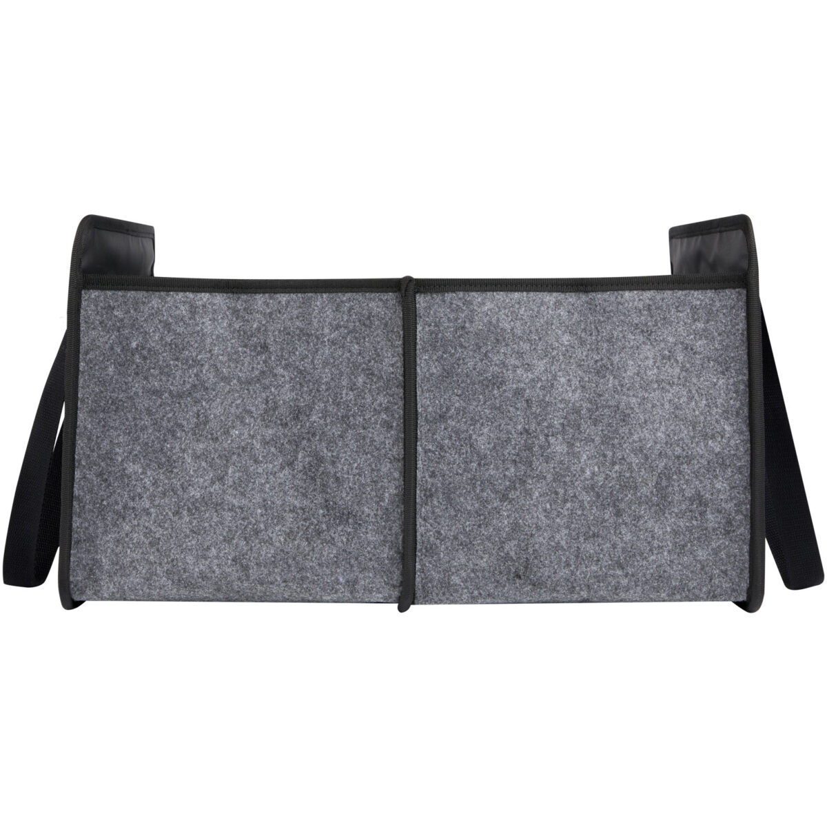 Felta GRS recycled felt foldable car organiser – Medium grey back view