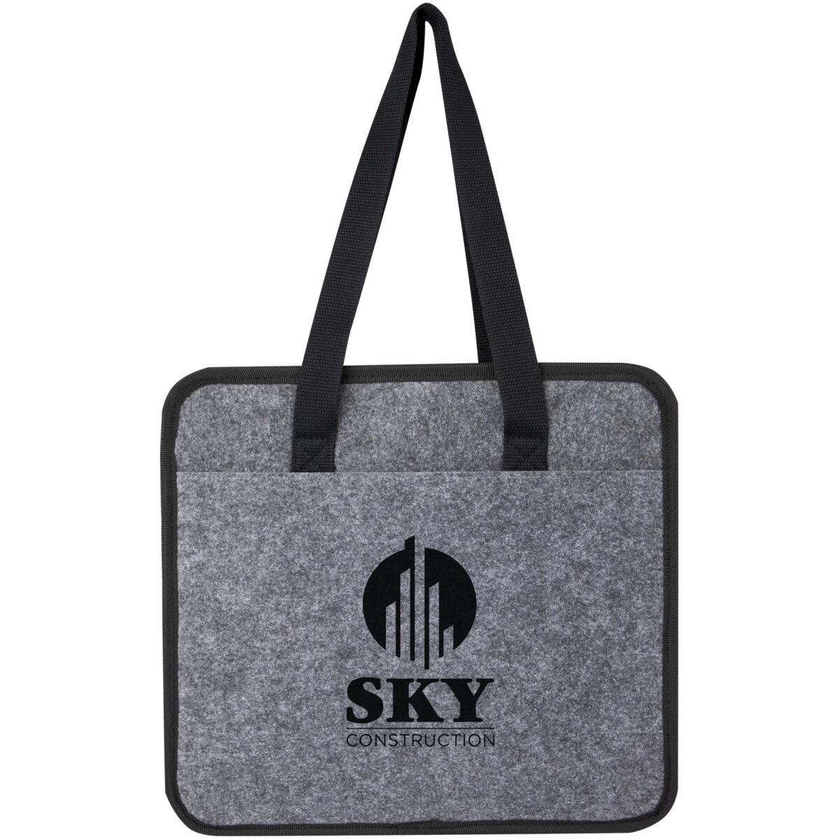 Felta GRS recycled felt foldable car organiser – Medium grey with logo