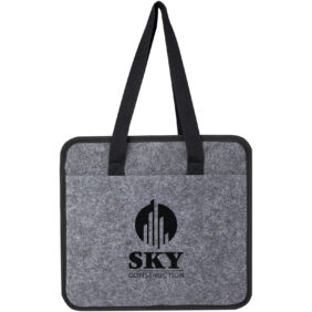 Felta GRS recycled felt foldable car organiser – Medium grey with logo