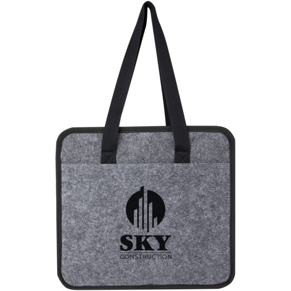 Felta GRS recycled felt foldable car organiser – Medium grey with logo