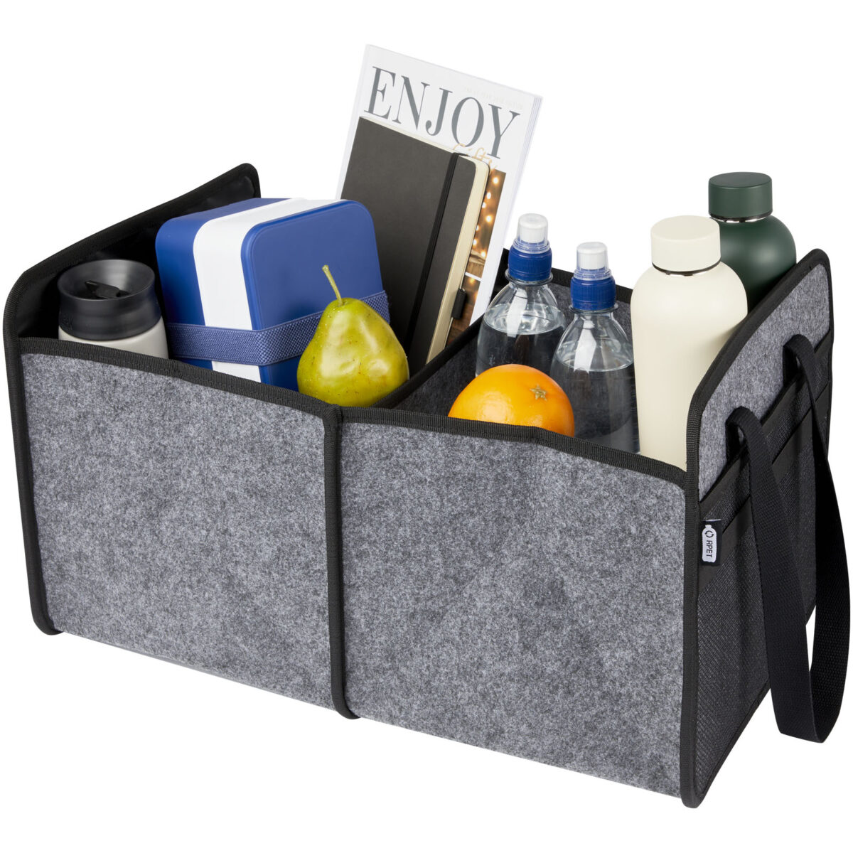 Felta GRS recycled felt foldable car organiser – Medium grey extra view