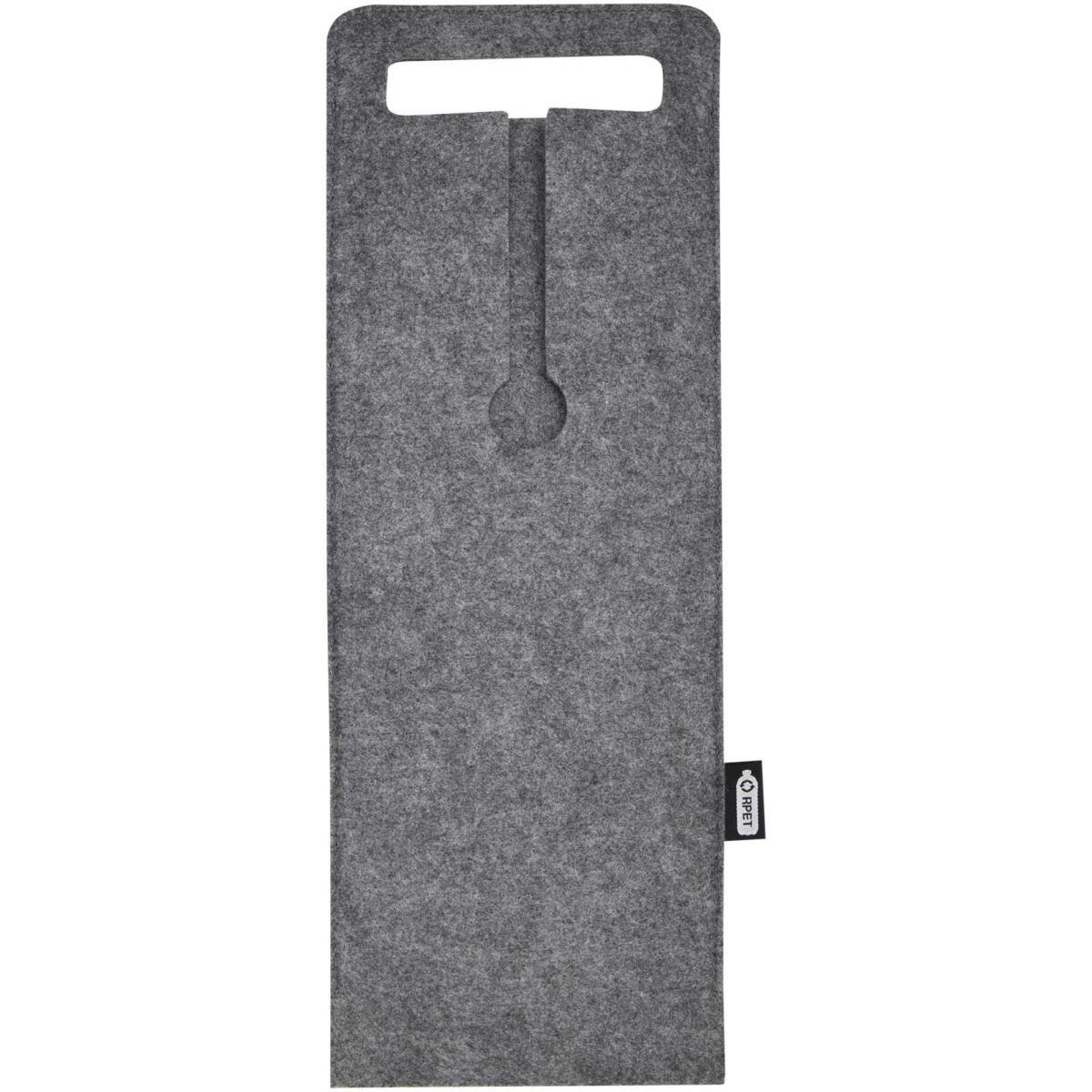 Felta 75 cl GRS recycled felt wine bag – Medium grey front view