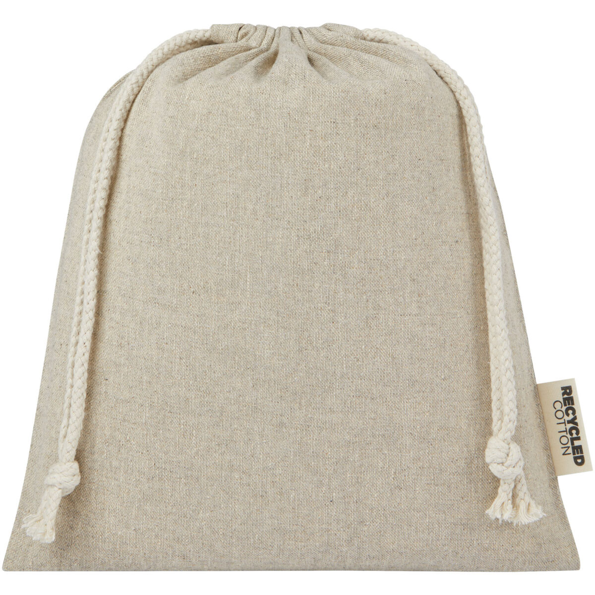 Pheebs 150 g/m² GRS recycled cotton gift bag medium 1.5L – Heather natural front view