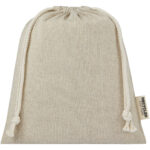 Pheebs 150 g/m² GRS recycled cotton gift bag medium 1.5L – Heather natural front view