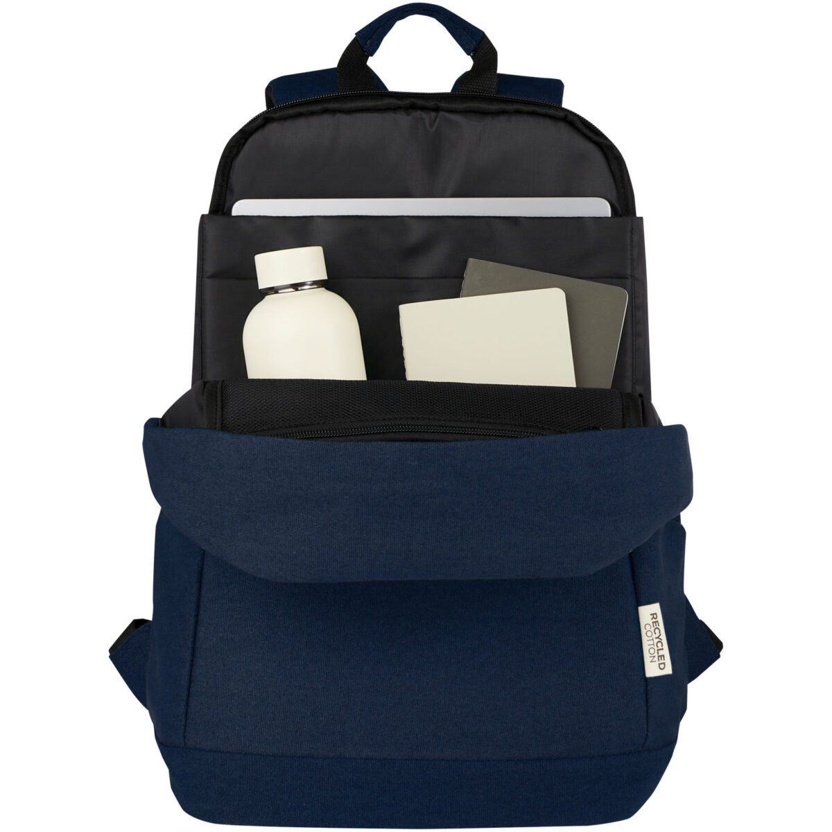 Joey 15.6" GRS recycled canvas anti-theft laptop backpack 18L – Navy extra view