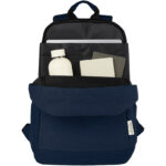 Joey 15.6" GRS recycled canvas anti-theft laptop backpack 18L – Navy extra view