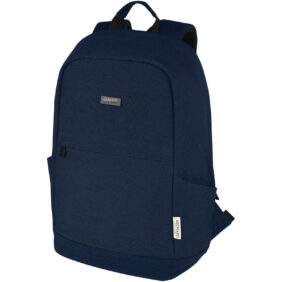 Joey 15.6" GRS recycled canvas anti-theft laptop backpack 18L – Navy with logo