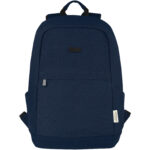 Joey 15.6" GRS recycled canvas anti-theft laptop backpack 18L – Navy front view