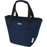 Joey 9-can GRS recycled canvas lunch cooler bag 6L – Navy with logo