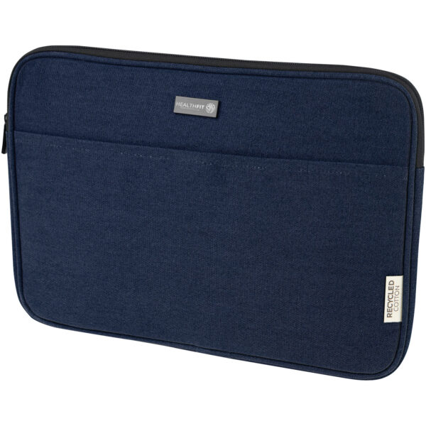 Joey 14" GRS recycled canvas laptop sleeve 2L – Navy with logo
