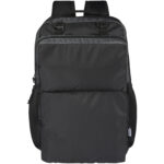Trailhead 15" GRS recycled lightweight laptop backpack 14L – Solid black front view