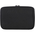 Rise GRS recycled organiser pouch – Solid black back view