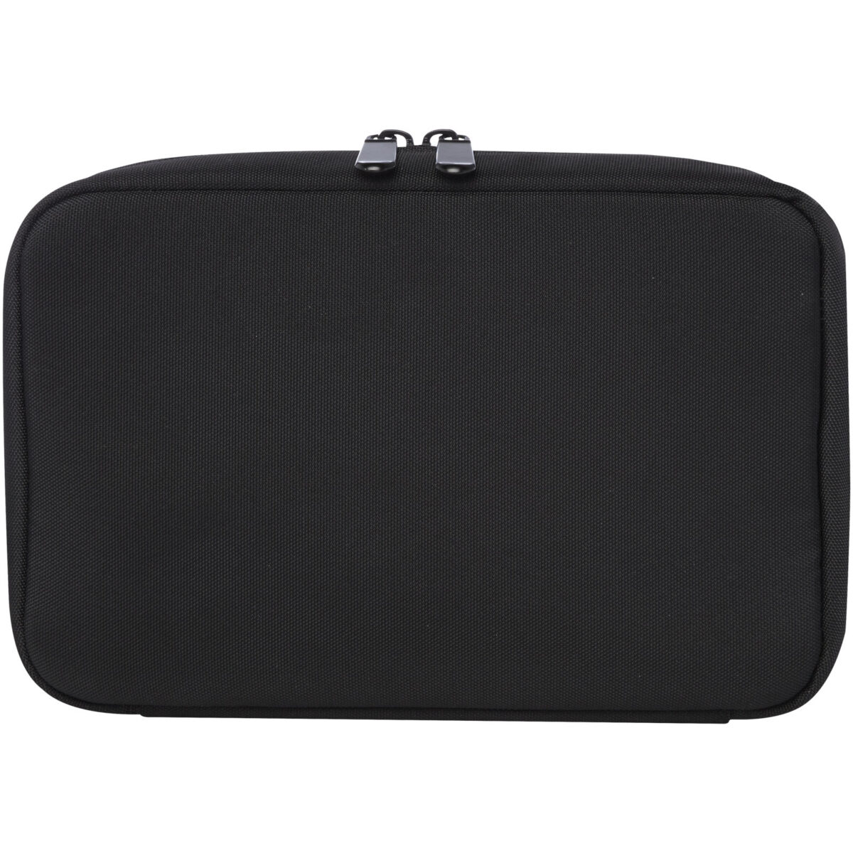 Rise GRS recycled organiser pouch – Solid black front view