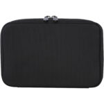 Rise GRS recycled organiser pouch – Solid black front view