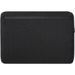 Rise 15.6" GRS recycled laptop sleeve – Solid black back view