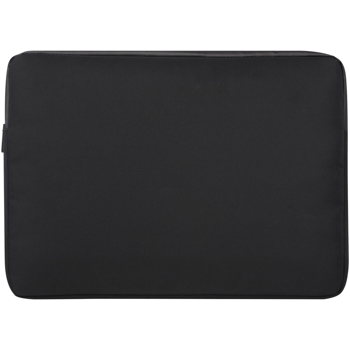 Rise 15.6" GRS recycled laptop sleeve – Solid black front view