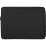 Rise 15.6" GRS recycled laptop sleeve – Solid black front view