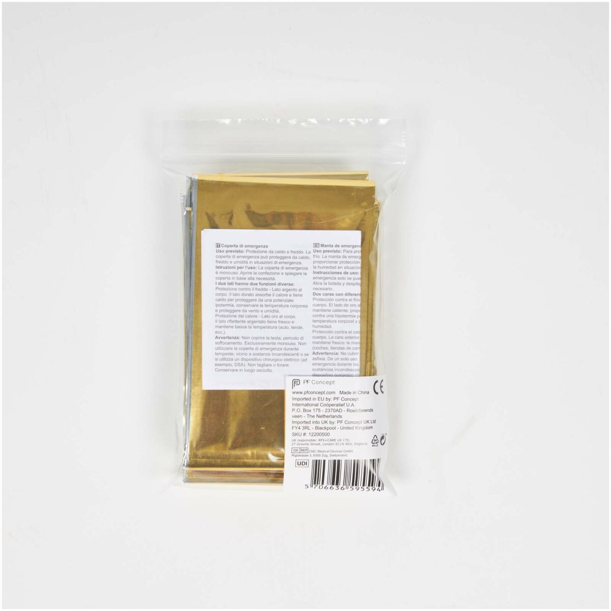 Frederik 2-function emergency blanket – Silver back view