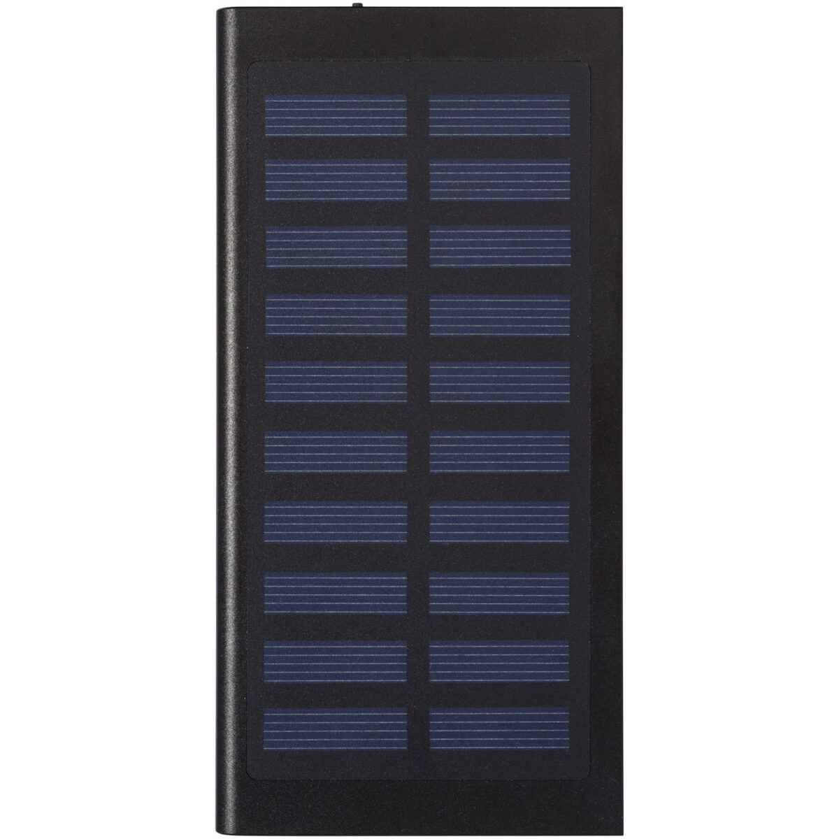 Stellar 8000 mAh solar power bank – Solid black front view