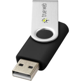 Rotate-basic 32GB USB flash drive – Solid black with logo