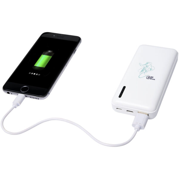 Compress 10.000 mAh high density power bank – White with logo