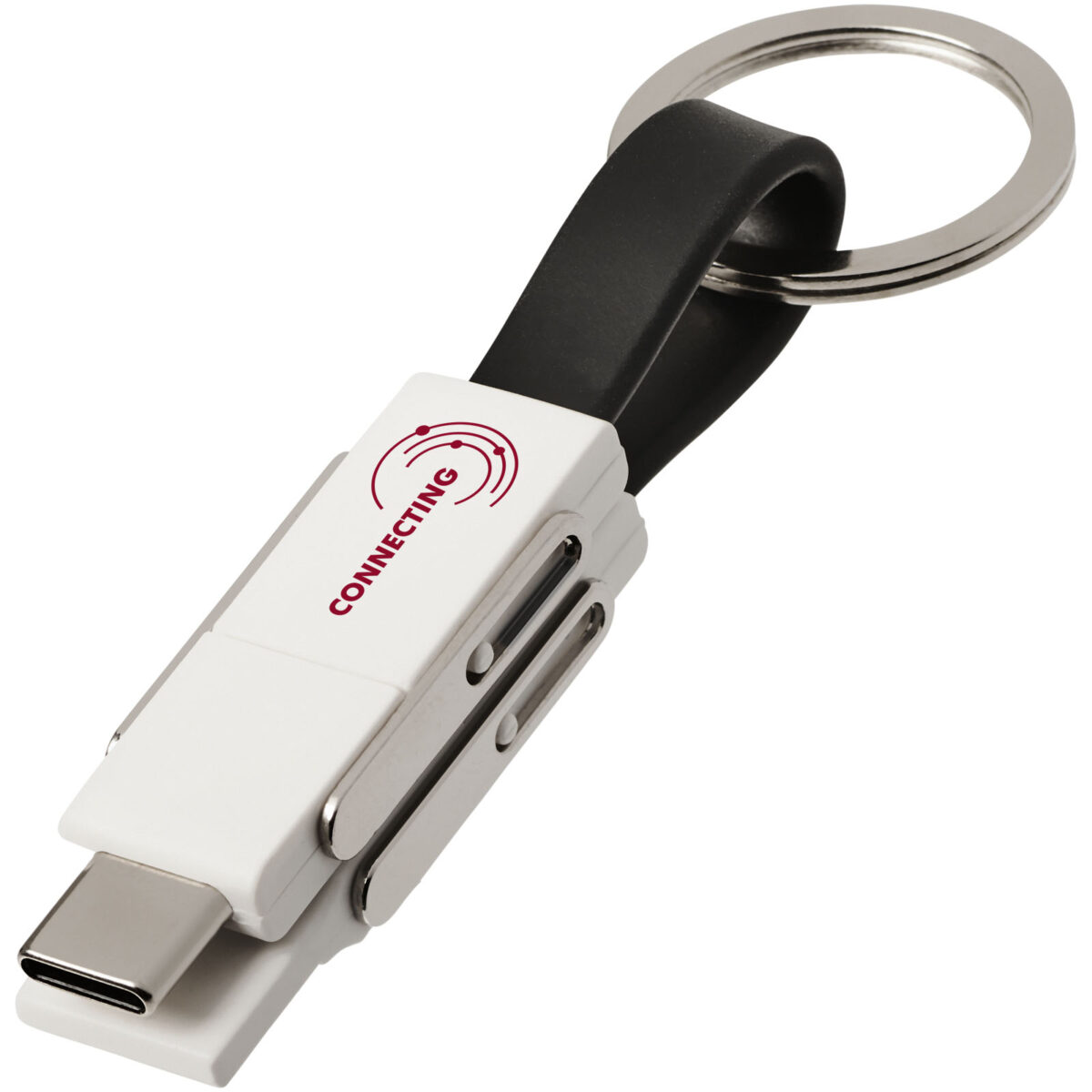 One 4-in-1 cable – Solid black with logo