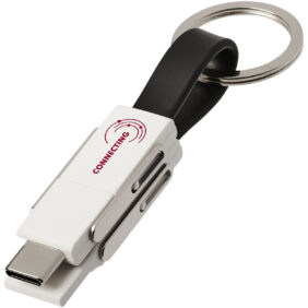 One 4-in-1 cable – Solid black with logo