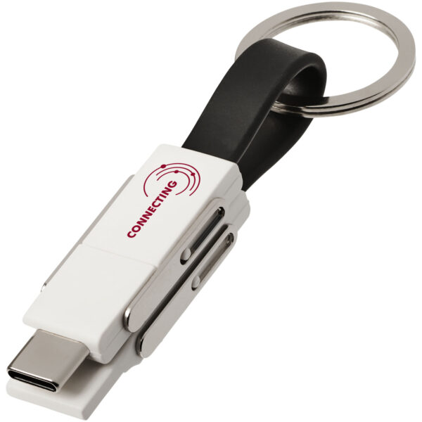 One 4-in-1 cable – Solid black with logo