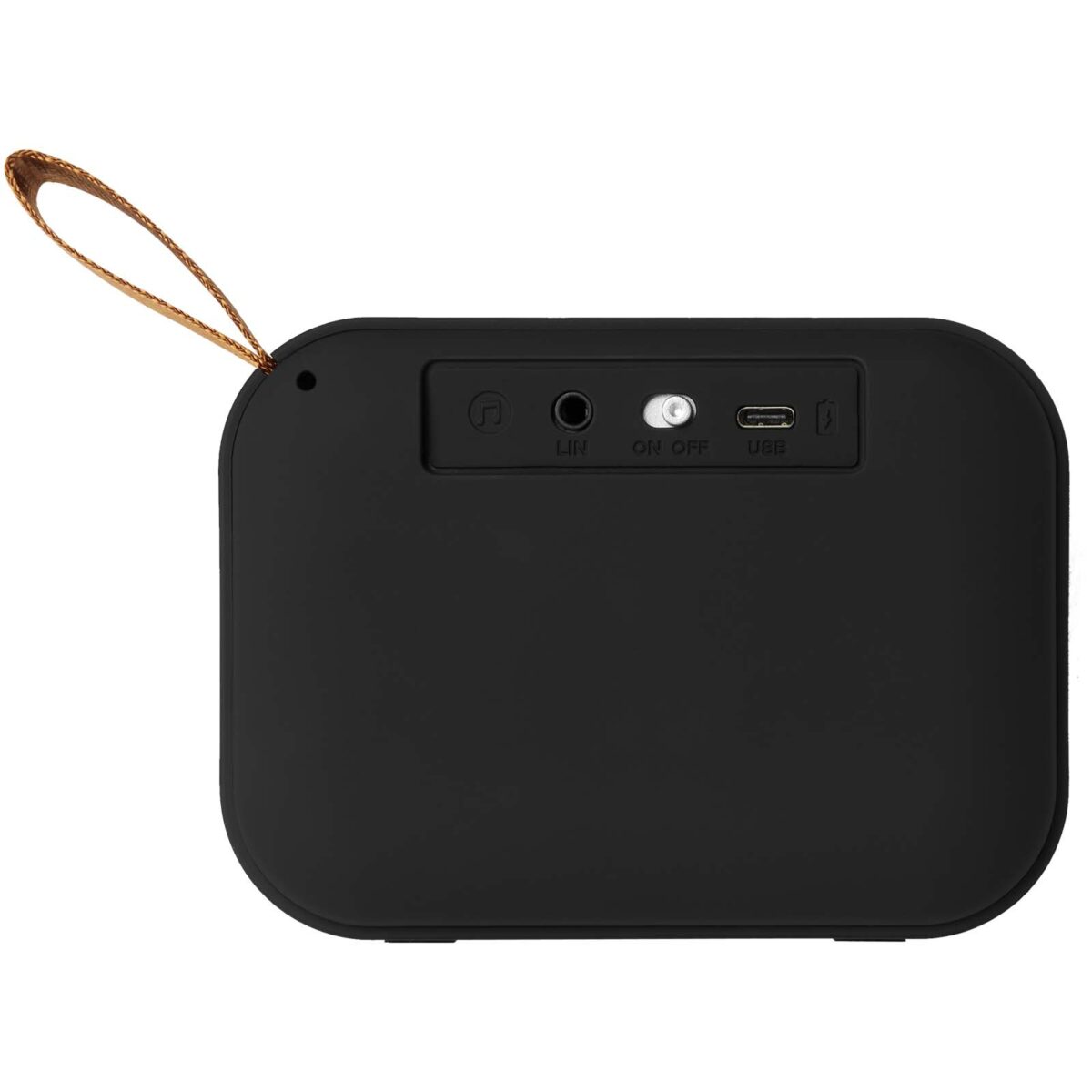 Fashion fabric Bluetooth® speaker – Solid black back view