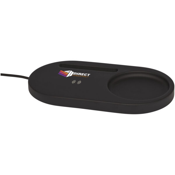 Klip 5W wireless charging desk organizer – Solid black with logo