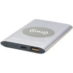 Juice 4000mAh wireless power bank – Silver with logo