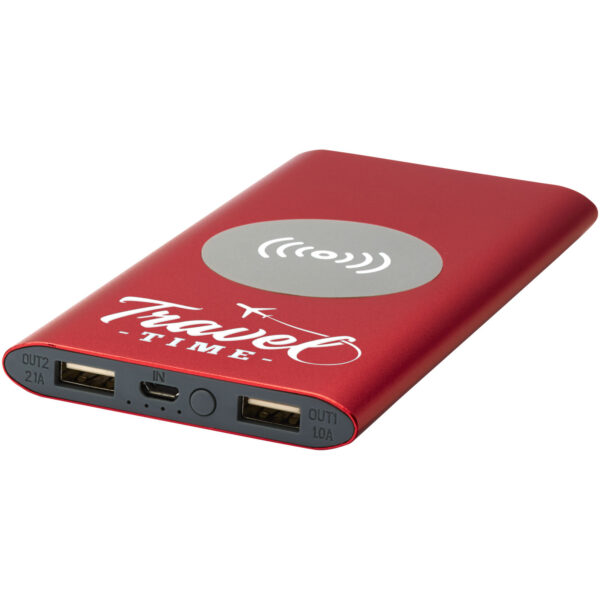 Juice 8000mAh wireless power bank – Red with logo