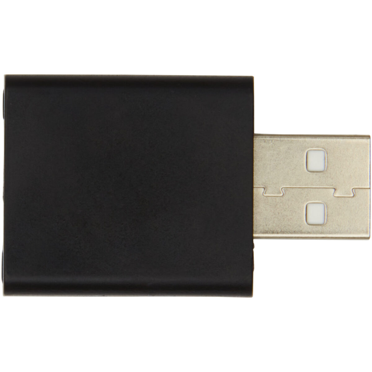 Incognito USB data blocker – Solid black back view