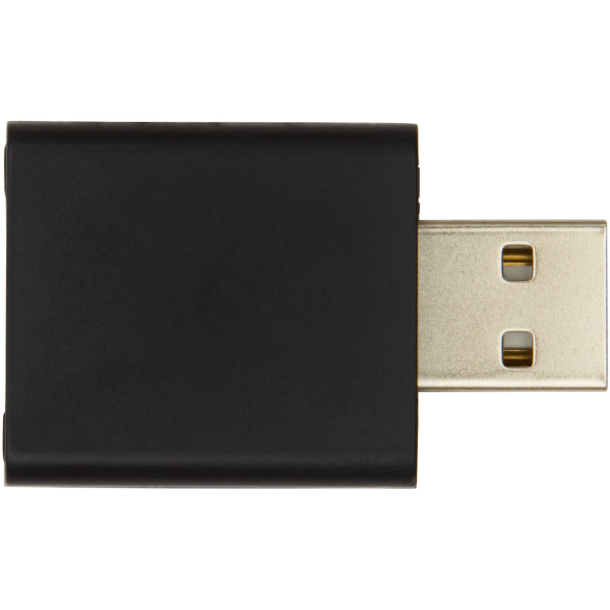 Incognito USB data blocker – Solid black front view