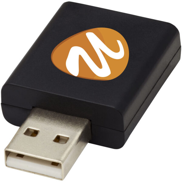 Incognito USB data blocker – Solid black with logo