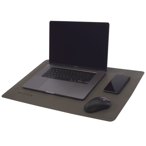 Hybrid desk pad – Dark grey with logo