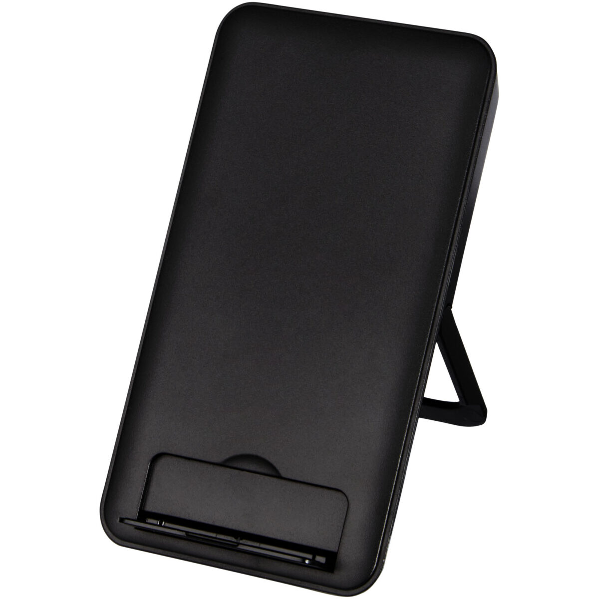 Loop 10W recycled plastic wireless charging pad with phone stand – Solid black extra view