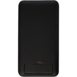Loop 10W recycled plastic wireless charging pad with phone stand – Solid black front view