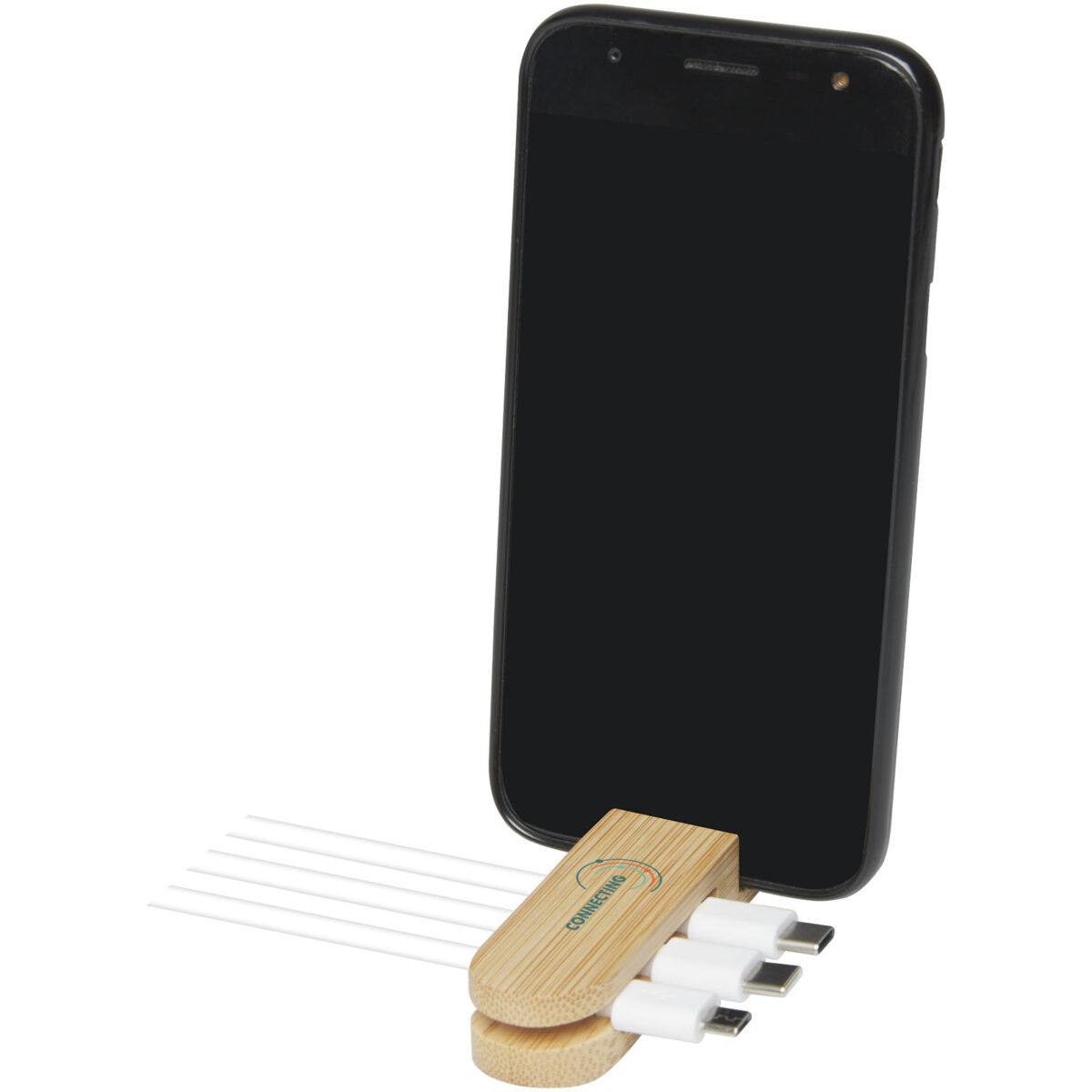 Edulis bamboo cable manager – Beige with logo
