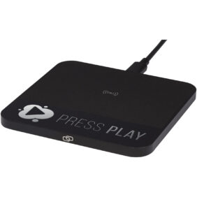 Hybrid 15W premium wireless charging pad – Solid black with logo